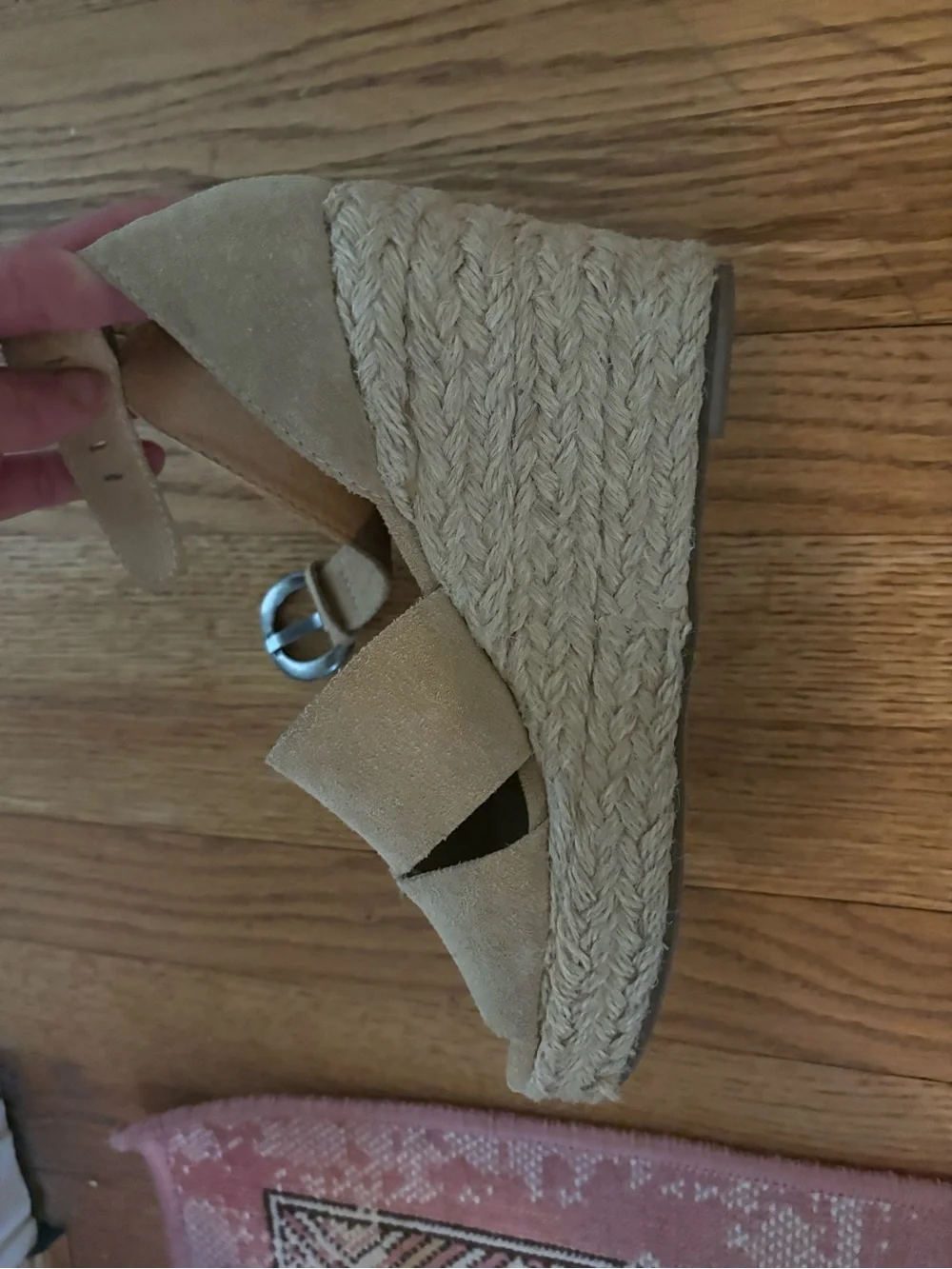 Women’s Tan Suede Espadrille Wedge Sandals